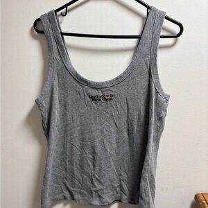 Abercrombie & Fitch Gray Scoop Neck Tank with Small Chest Logo